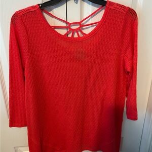 New Directions Vibrant Red Blouse